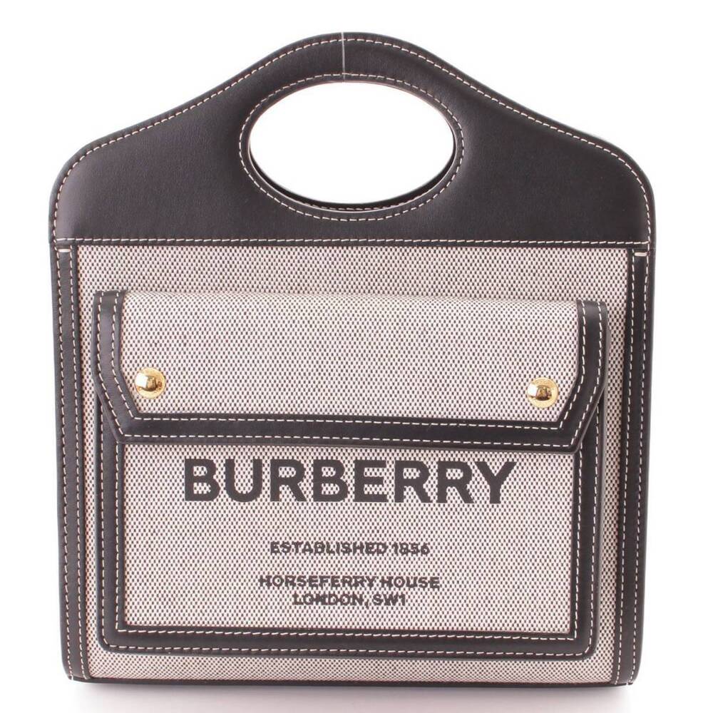 BurberryBurberry Tricolor Canvas Leather Pocket Bag Black